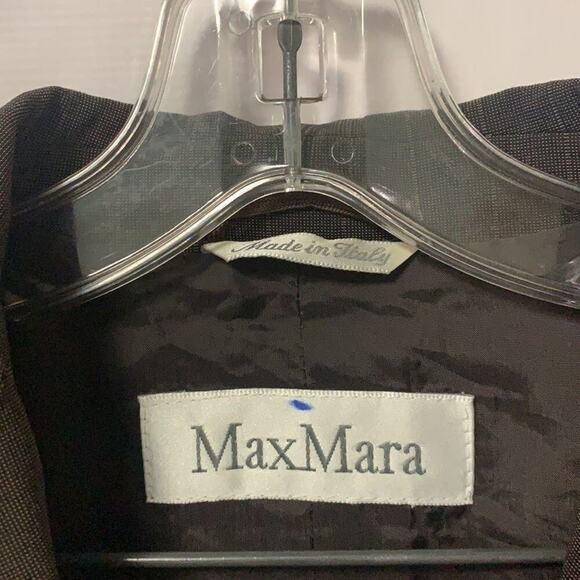 MAX MARA PINSTRIPE BROWN TUNIC BLAZER SIZE 8 - Picture 4 of 8